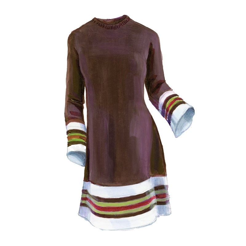 1960s Mod Sweater Dress|Brown Multi|X Small|Small|Medium|Large|X Large|XX Large
