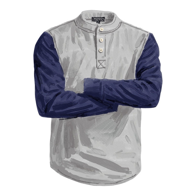 Authentic Baseball Sleeves|Heather Grey Navy|Cream Navy|Heather Grey Red|Small|Medium|Large|X Large|XX Large