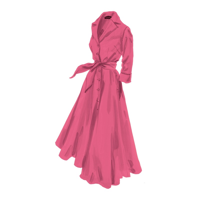 The Long-Sleeve 1947 Dress|Dark Watermelon Pink|Light French Blue|Black|Imperial Purple|Jam|Teal|2|4|6|8|10|12|14|16|18|20|0|22