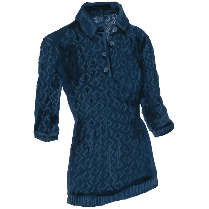 Pointelle Polo Sweater|Navy|Cream|X Small|Small|Medium|Large|X Large|XX Large