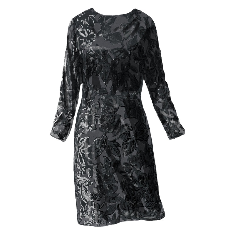 Starburst Applique Dress|Black|0|2|4|6|8|10|12|14|16