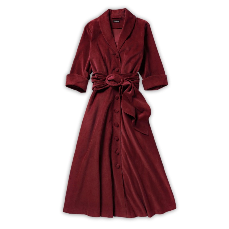 1940’s Cord Dress|Cabernet|0|4