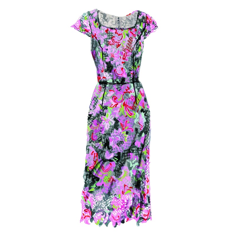 Chromatic Lace Dress|Pink Grey Floral|0|2|4|6|8|10|12|14|16|18|22