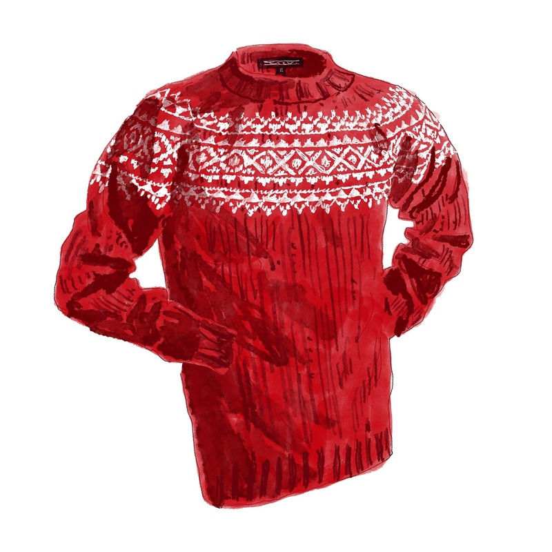Fireside Fair Isle Sweater|Peat Ecru|Cardinal White|Small|Medium|Large|X Large|XX Large|X-Large
