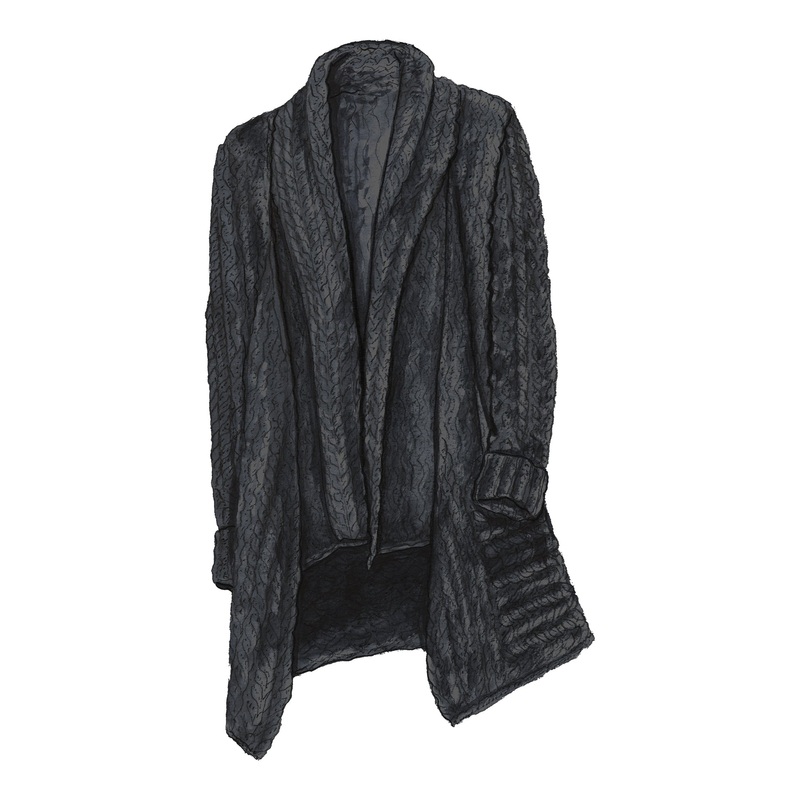 Glenross Waterfall Cardigan|Graphite|Claret|Small|Medium|Large|X Large|XX Large