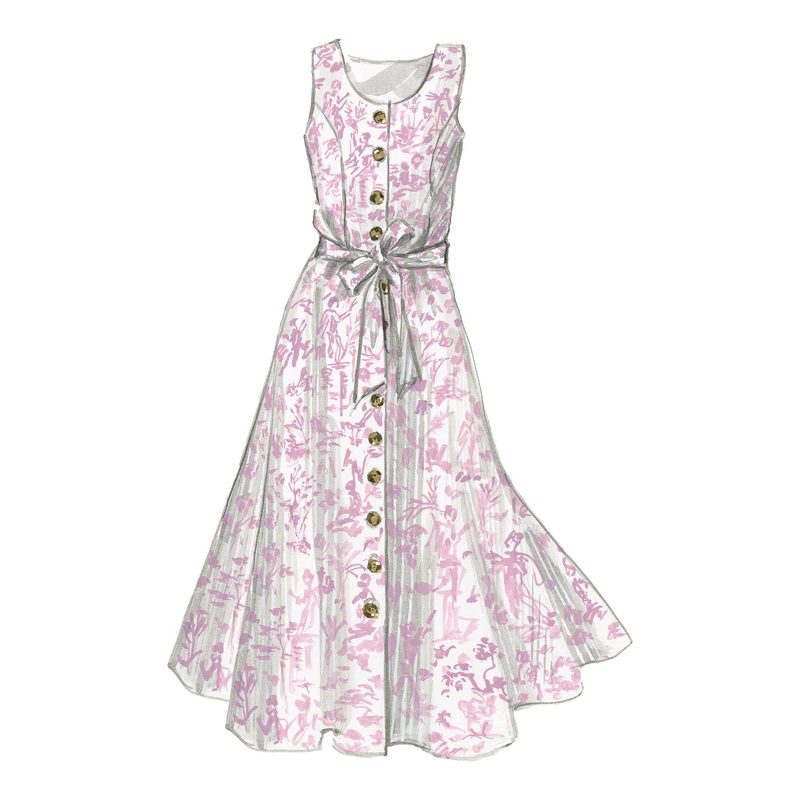 Toile Print Dress|Misty Lilac|0|2|4|6|8|10|12|14|16|18|20
