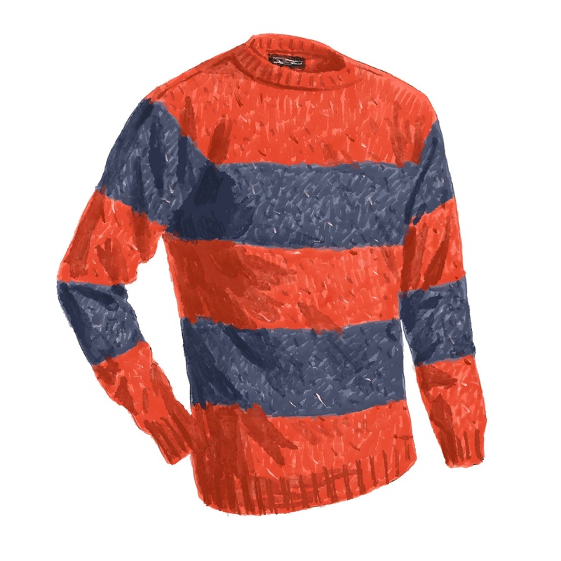 Vintage Rugby Sweater|Orange Dark|Navy Burgundy|Small|Medium|Large|X-Large|XX-Large