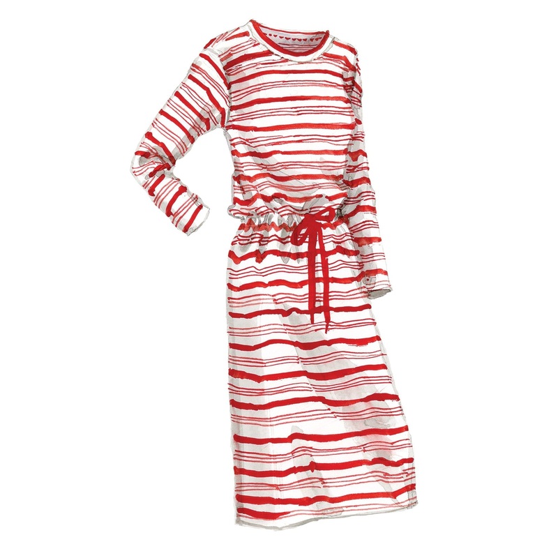West Tisbury Drawcord Dress|Red White Stripe|Navy White Stripe|Small|Medium|Large|X-Large|XX-Large|X-Small|X Small