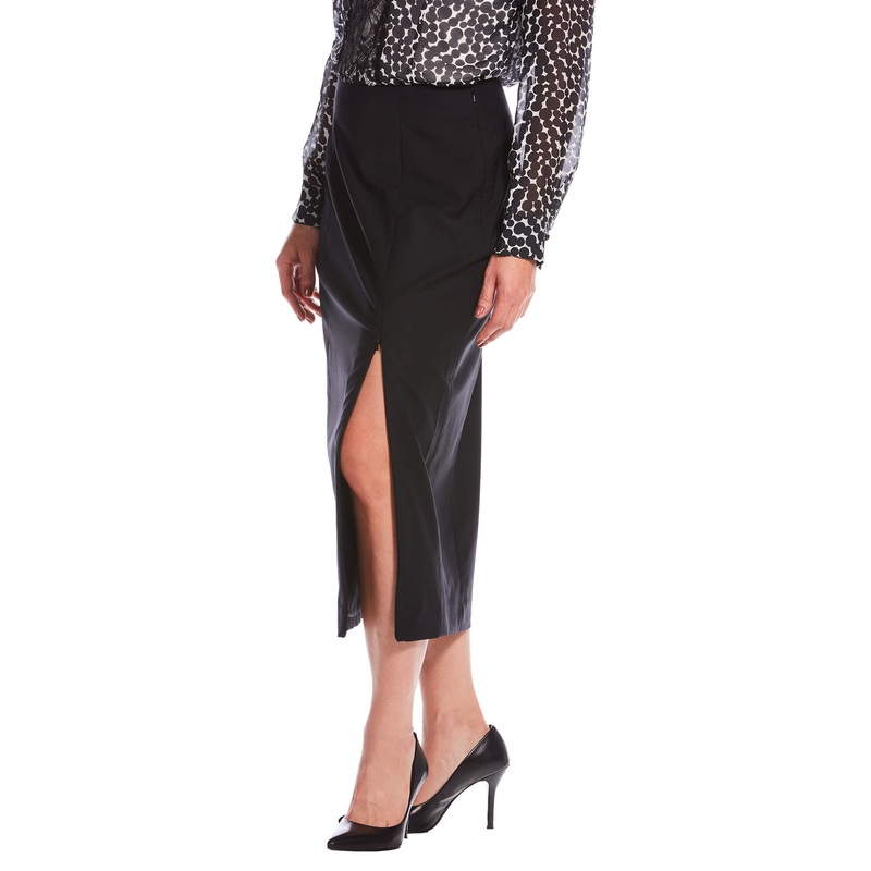 Zip-Slit Pencil Skirt|Black|8|14|22