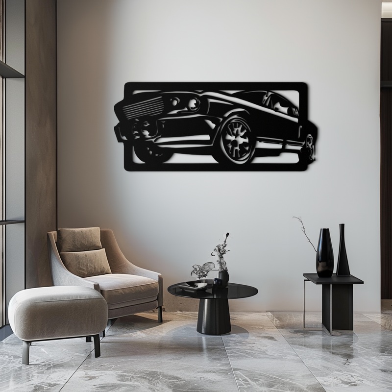 Classic Muscle Car Metal Wall Art – Vintage Automotive Decor – KAF061
