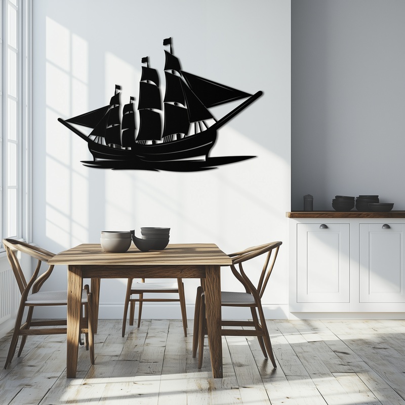 Pirate Ship Metal Wall Art – Nautical Decor for Home & Office- KAF175