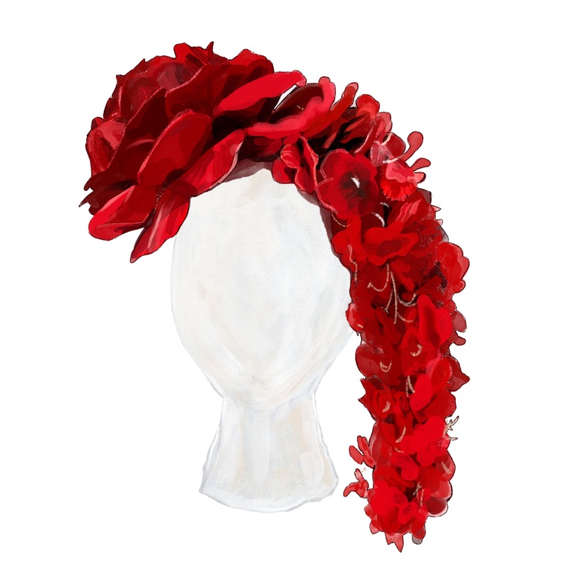 The Roses Fascinator|Red|One Size