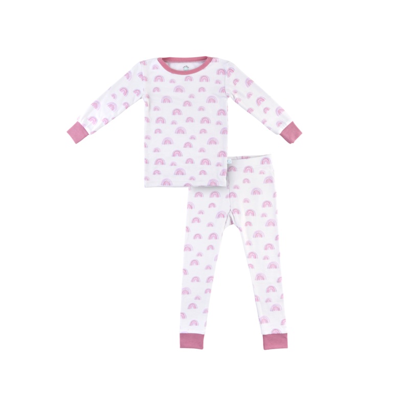 Toddler/Kids Bamboo Pajamas – Pink Rainbow