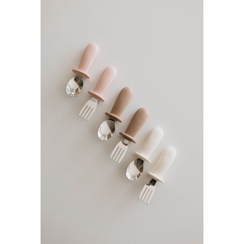 Training Utensil Set|Desert Brown|Petal Pink|Ivory
