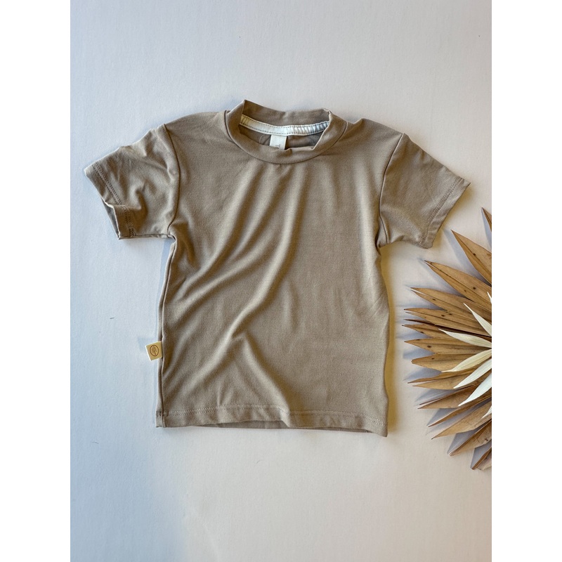 Short Sleeve Essential Tee | Almond | Luxury Bamboo