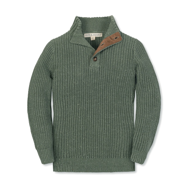 Organic Mock Neck Sweater|XX-Small|X-Small|Small|Medium|Large|X-Large|Sage Fleck