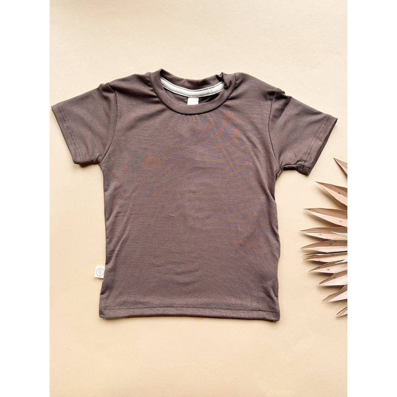 0/3M | Baby Short Sleeve Essential Tee | Coffee | Bamboo