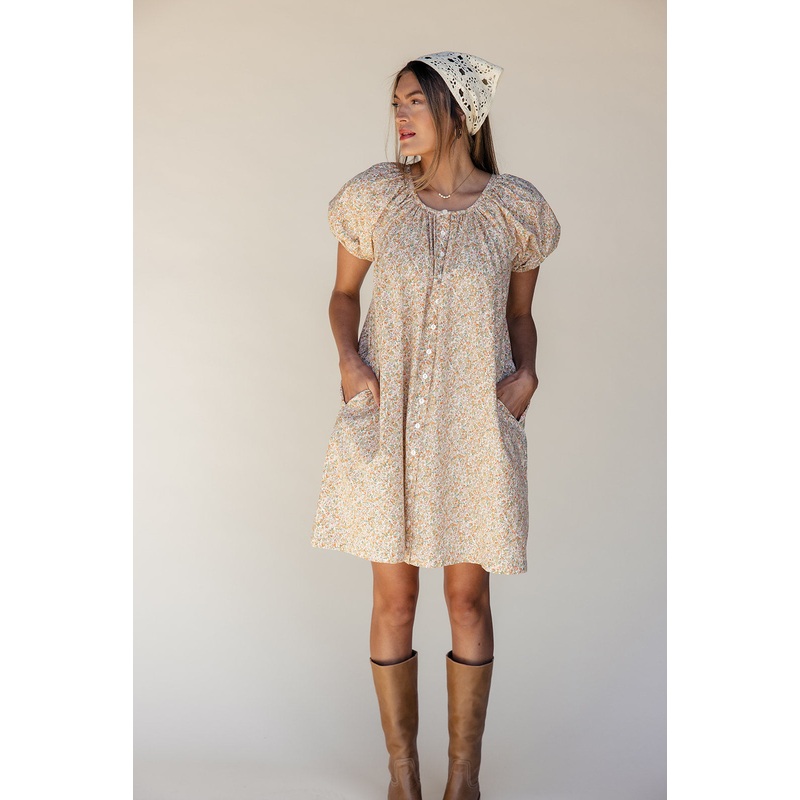 Florence Puff Sleeve Dress|Linen|S|M|L|XL