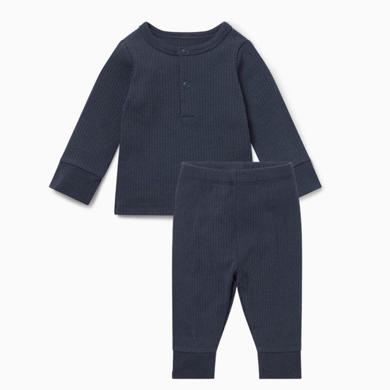 Ribbed Pajamas – Navy|0-3m|12-18m|18-24m|2-3yr|3-4yr|4-5yr|5-6yr