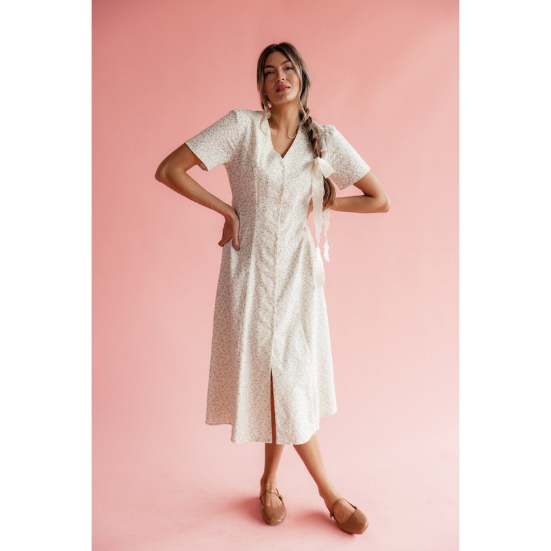 Kalista Button Down Dress|Ivory|S|M|L|XL