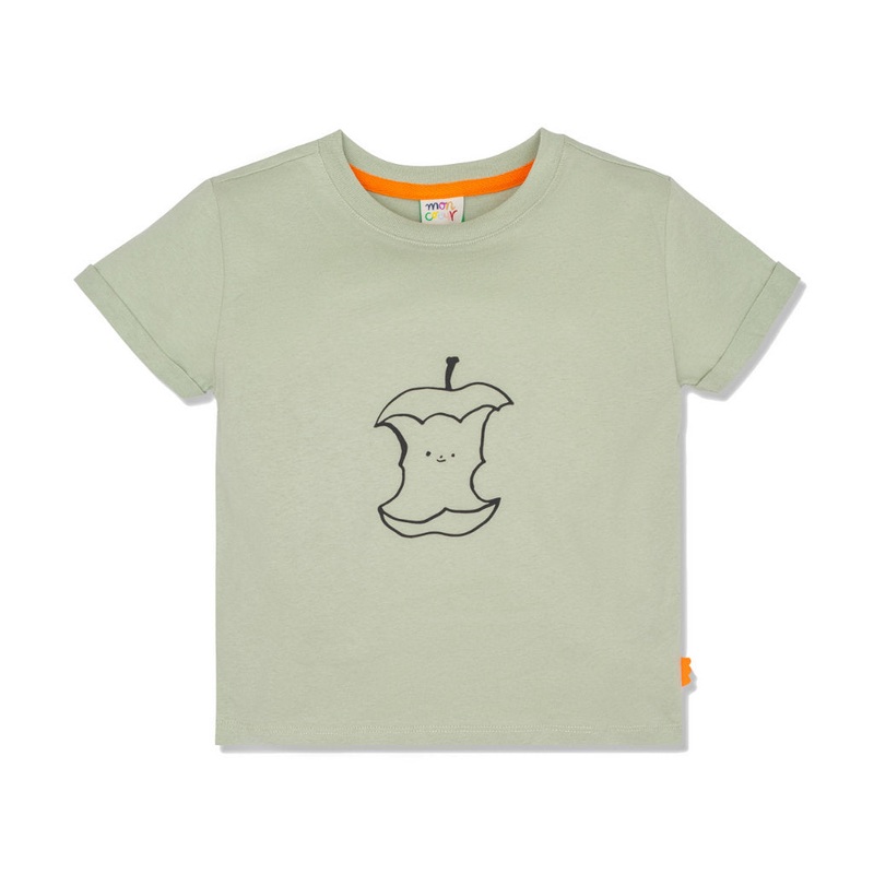 Half Eaten Apple Sage Kid T-Shirt – Light Sage/apple