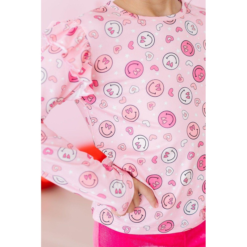 You Make Me Happy L/S Ruffle Tee