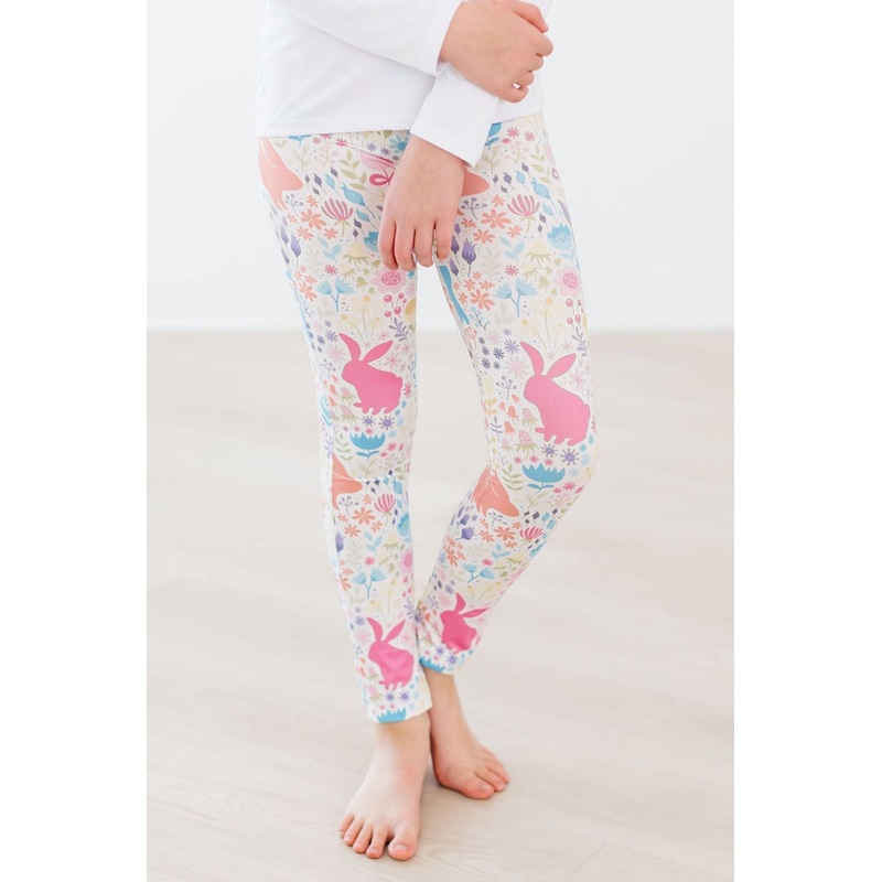 Pastel Floral Bunnies Leggings
