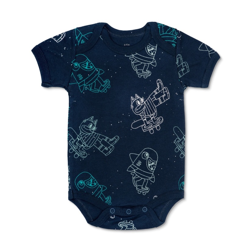 KEFE Onesie – Skater Cats|0-3 mo.|3-6 mo.|6-9 mo.