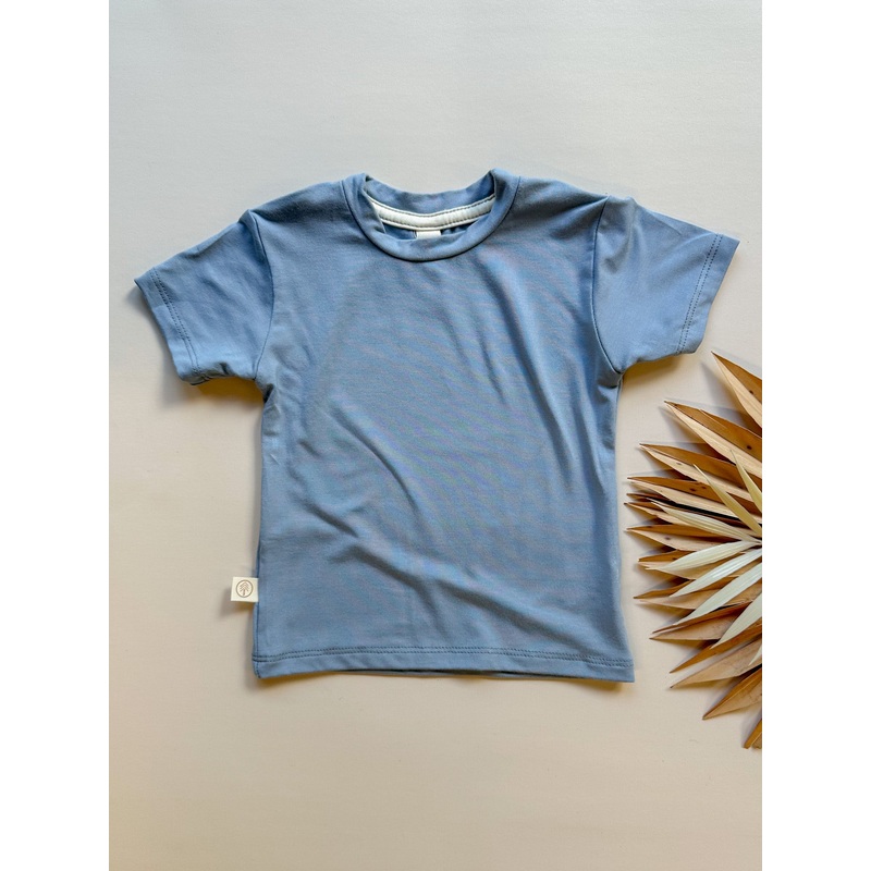 Short Sleeve Essential Tee | Dusty Blue | Luxury Bamboo