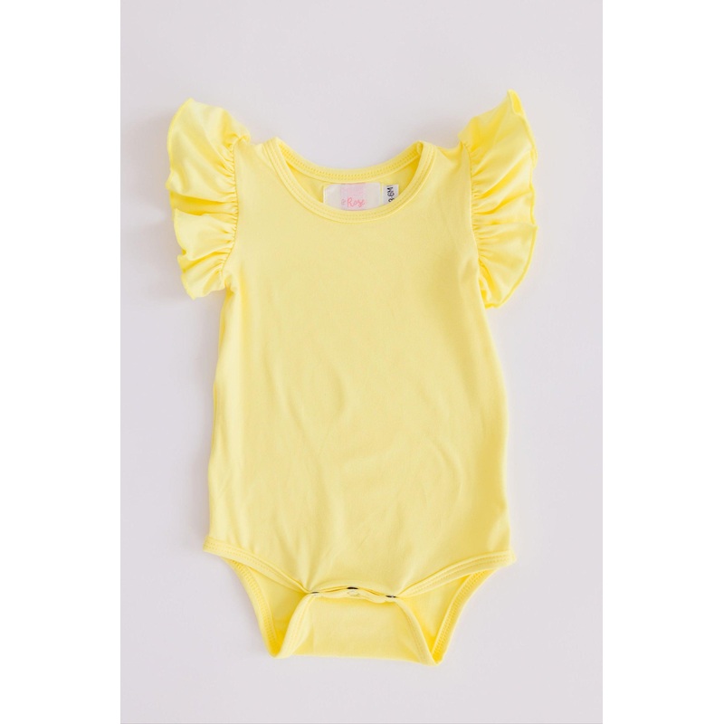 Yellow S/S Flutter Bodysuit|0-3M|3-6M|6-12M|12-18M|18-24M