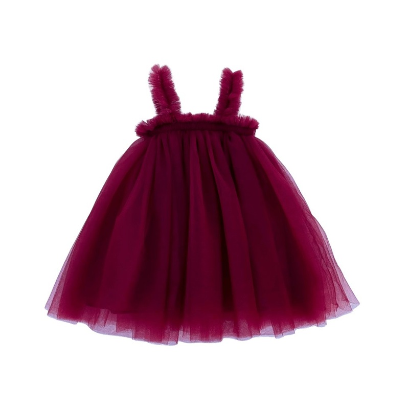 Bella Tulle Shift Dress – Cranberry