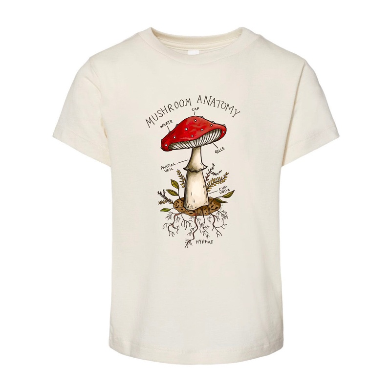 Mushroom Anatomy – Natural [Children’s Tee]
