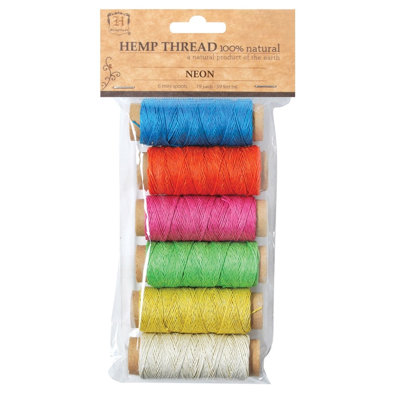 Hemp Thread 2-ply 6pc Mini-Spool Bag Set