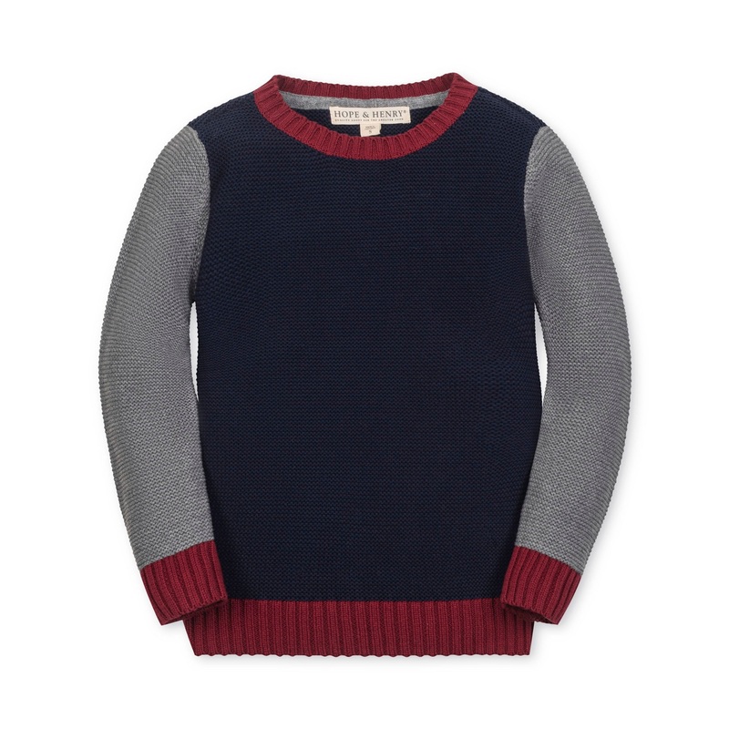 Organic Crewneck Sweater|XX-Small|X-Small|Small|Medium|Large|X-Large|Navy and Dark Gray Heather