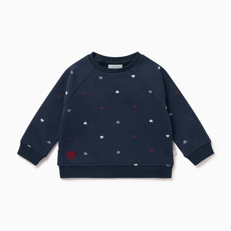 Hearts Sweatshirt – Navy Hearts