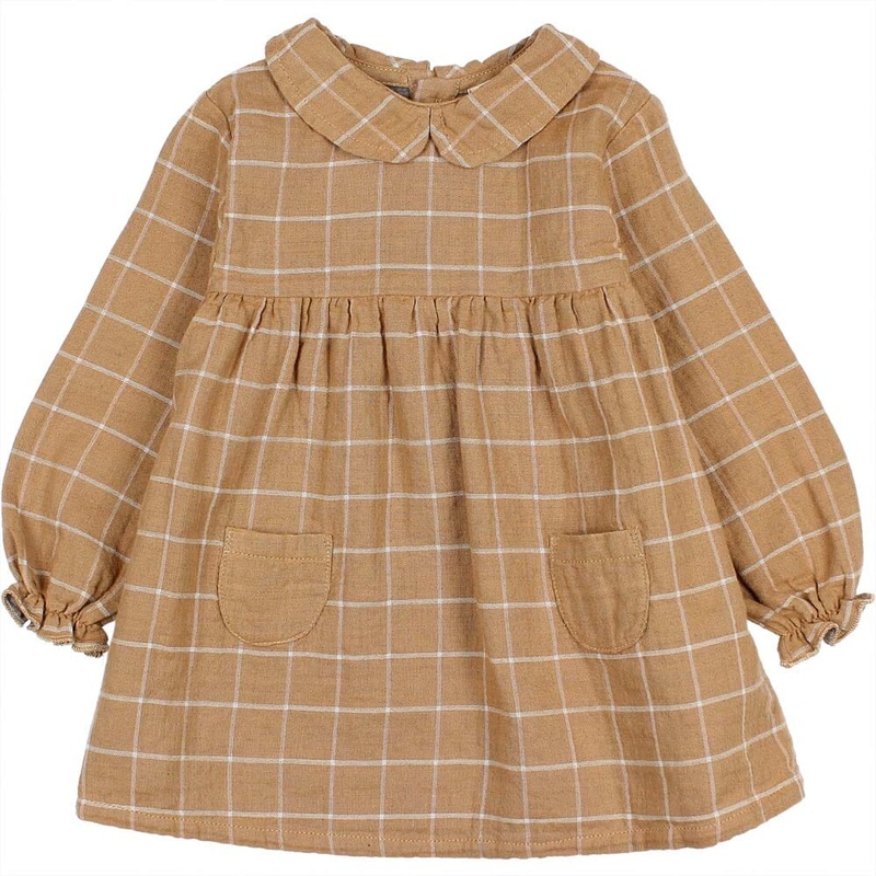 Baby Check Dress – Check Amber Print