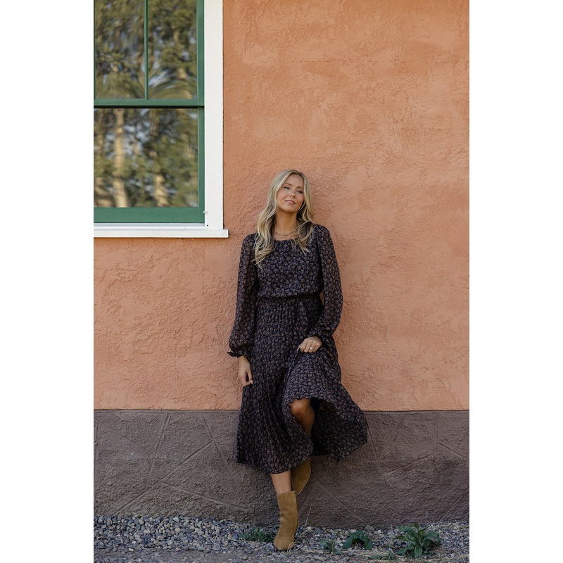 Capture Me Pleated Maxi|Navy|FireBrick|S|M|L
