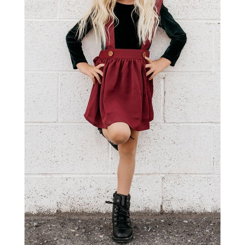 Daphne Suspender Skirt – Merlot