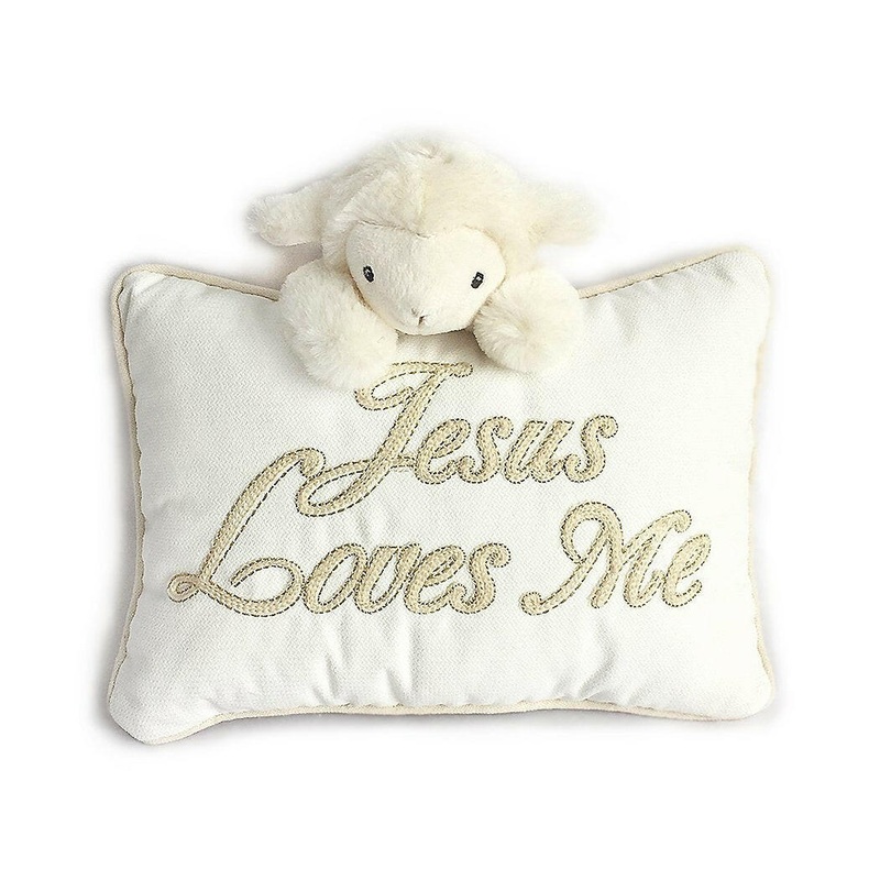 ‘Jesus Loves Me’ Lamb Accent Pillow