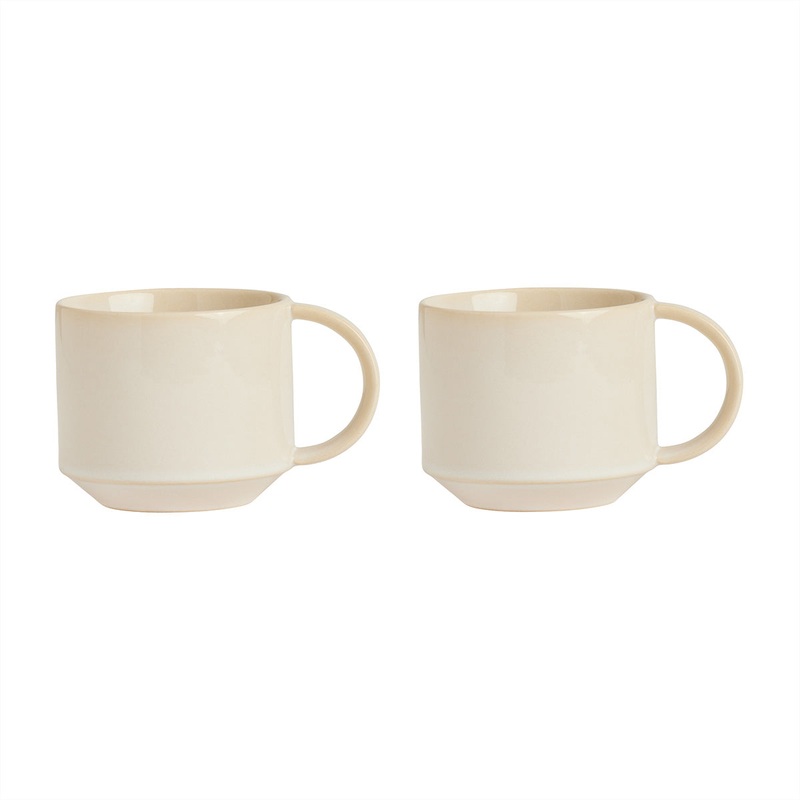 Yuka Mug, Set of 2 in Offwhite