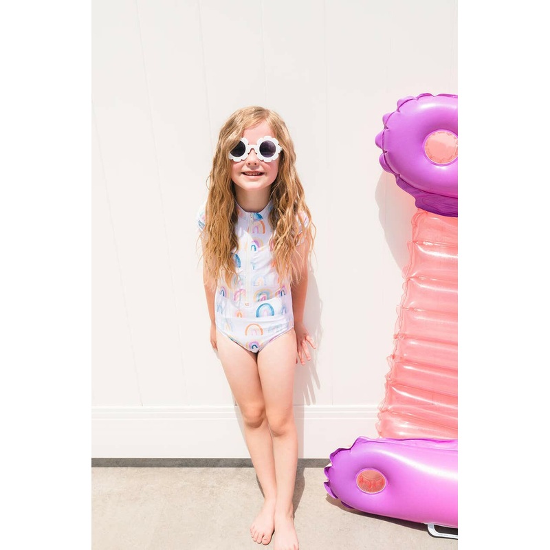 Zoey Swim in Watercolor Rainbow