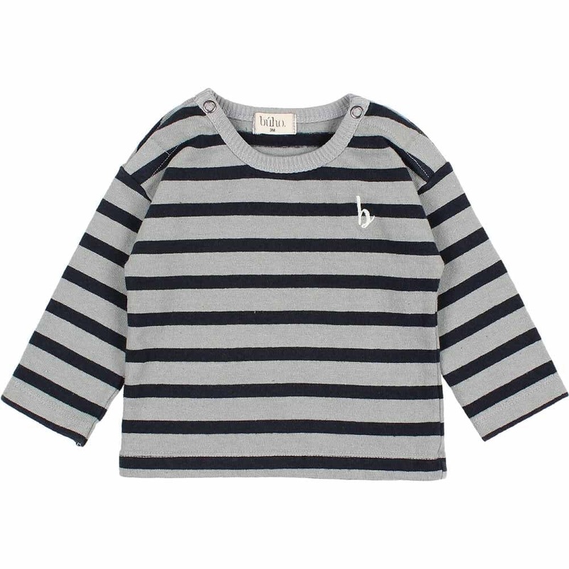 Baby Navy Stripes T-Shirt – Storm Grey