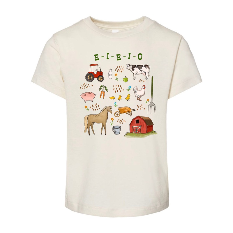 E I E I O – Natural [Children’s Tee]