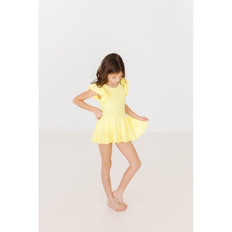 Yellow S/S Twirl Leotard|6-12M|12-24M|2T|3T|4T|5/6|7/8