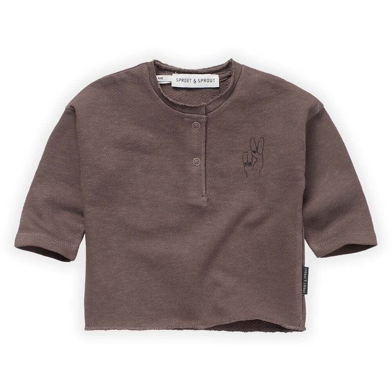 Peace Hands Solid Grandad Tee Shirt – Wood