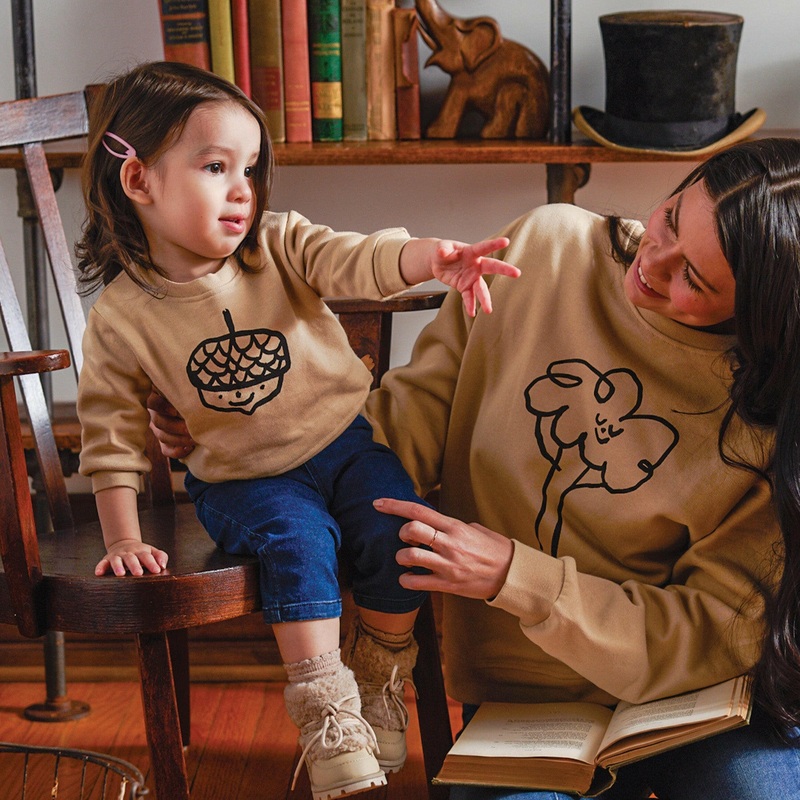 Acorn Baby Sweatshirt|Beige/Black|3/6M|6/12M|12/18M|18/24M