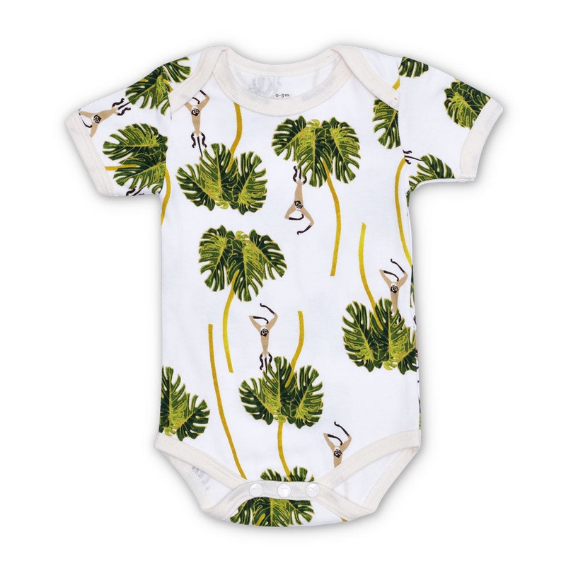 Lala Curio Essential Onesie – Dancing Palms White