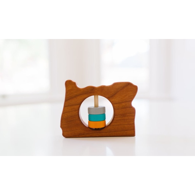 Oregon State Wooden Baby Rattle