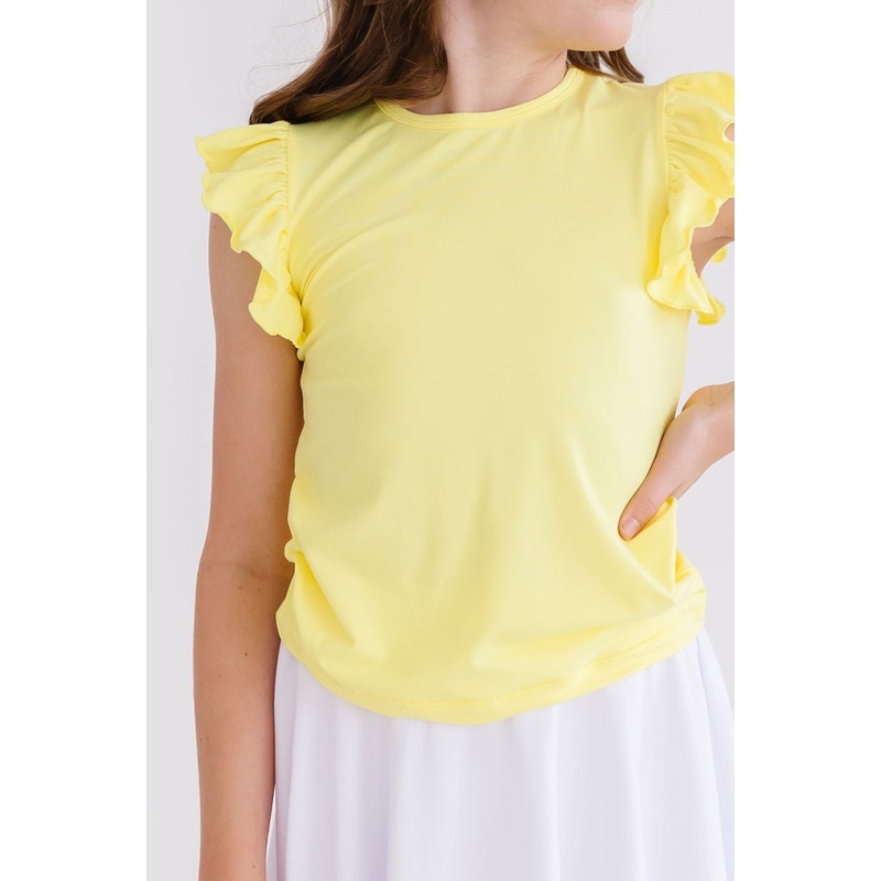 Yellow S/S Ruffle Tee|6-12M|12-24M|2T|3T|4T|5/6|7/8|9/10