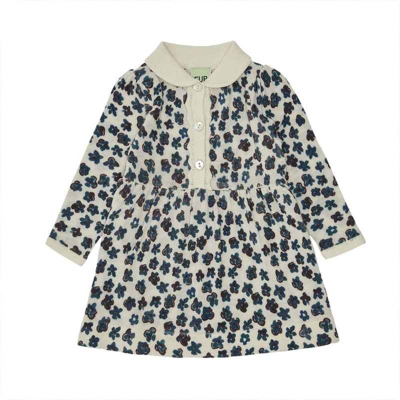 Baby Sweater Dress – Ecru/Indigo